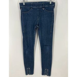 True Religion Mid Rise Dark Wash Skinny Jeans Eyelet Stretch Womens Size Small